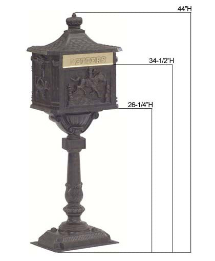 Amco Victorian Pedestal Locking Mailbox in Textured Green