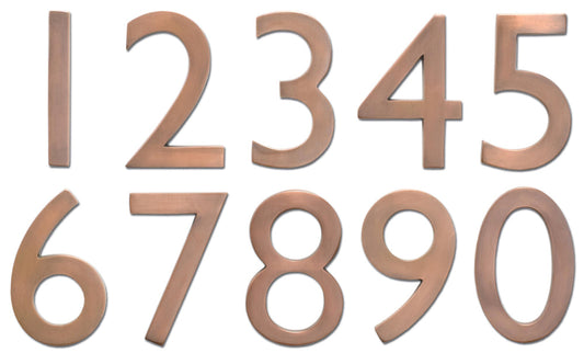 5 Inch Solid Brass House Numbers (0-9) - Choose Finish