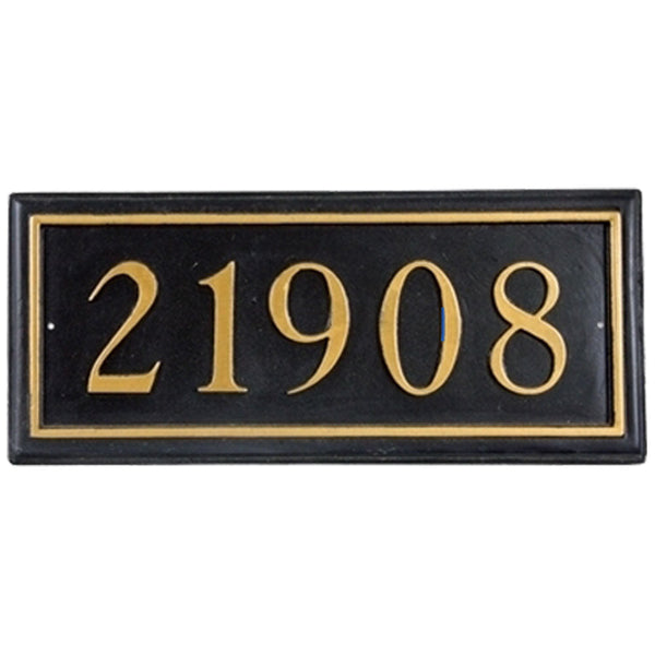 Rectangle Cast Aluminum Address Plaque with Raised Letters (19" x 8")