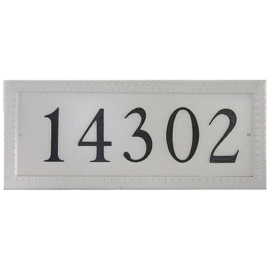 Rectangle Cast Aluminum Flat Letter Address Plaque with Flat Letters (19" x 8")