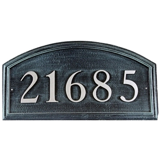 Arch Cast Aluminum Address Plaque with Raised Letters (19" x 10")