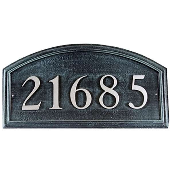 Arch Cast Aluminum Address Plaque with Raised Letters (19" x 10")