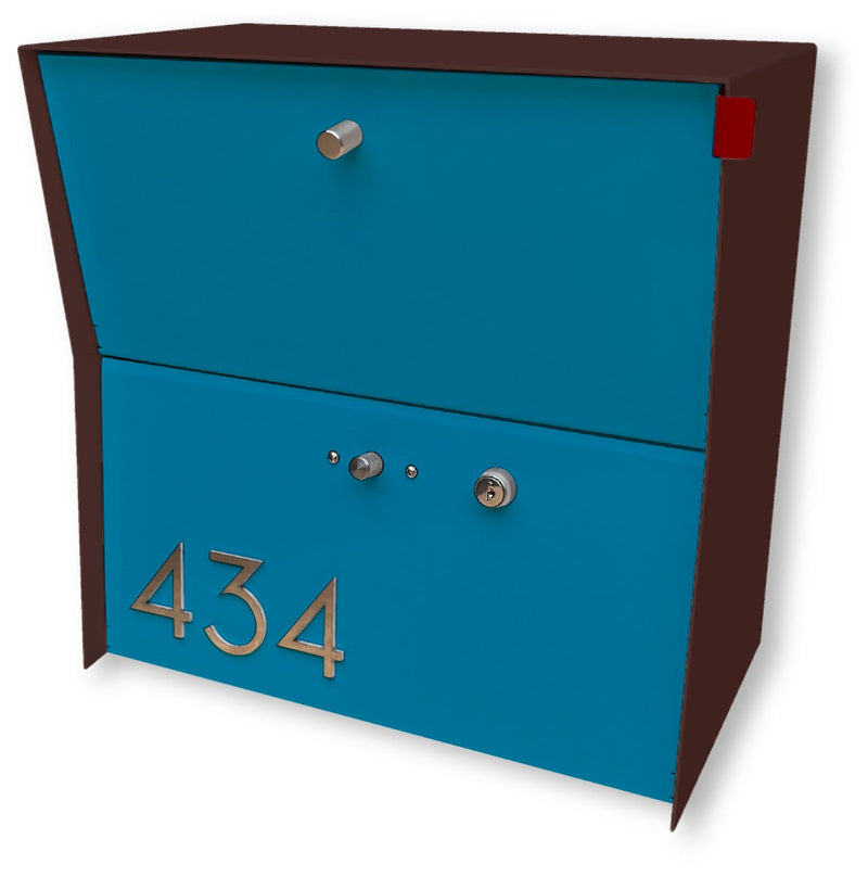 Tedstuff RetroBox Locking Small Package Wall Mounted Mailbox in Coconut