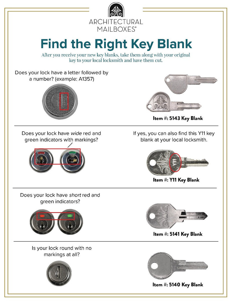Key Blanks - Architectural (Choose Correct Key for Your Lock)