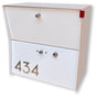 Tedstuff RetroBox Locking Small Package Wall Mounted Mailbox in White