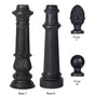 11' High and 3" Diameter Post with Base and Finial for Street Signs