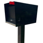 Ted Stuff Quick-Ship Uptown Modern Post Mounted Mailbox in White and Black with Stainless Steel Stick on Numbers
