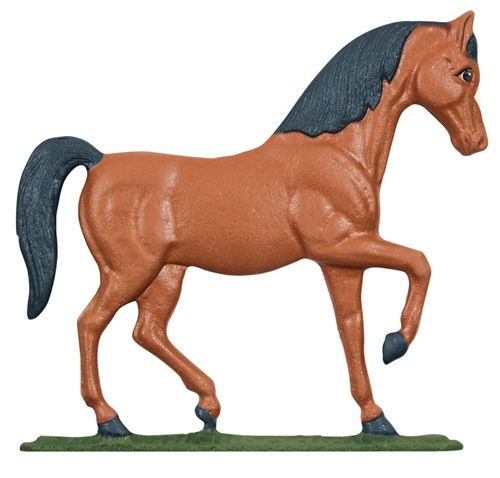 Whitehall Large Bell with Horse Ornament Black