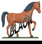 Whitehall Large Bell with Horse Ornament Black