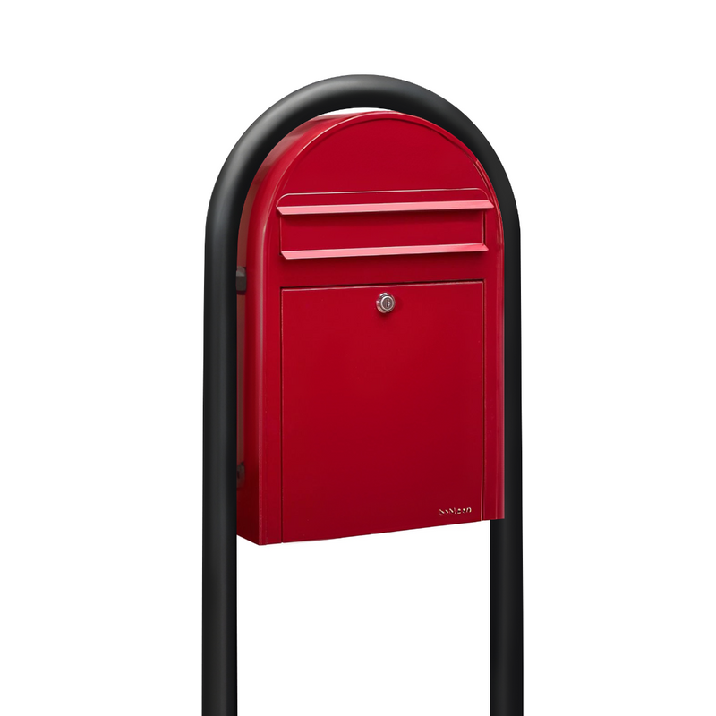 Bobi Classic Slim Front Access Modern Locking Mailbox and Round Post Combo - Multiple Color Options