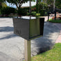 The Original Retrobox in Jet Black - Modern Post Mounted Mailbox