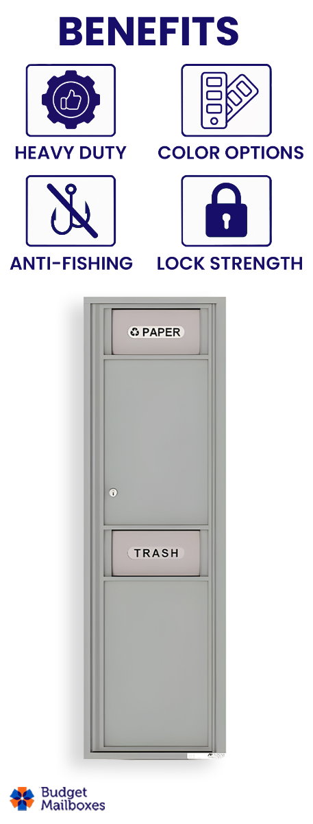 Florence 4C Mailbox Extra Large Trash/Recycling Bin - Max Height USPS Access