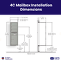 Florence 4C Horizontal Mailbox - 3 Doors, 1 Parcel Locker - 14 Doors High USPS Access