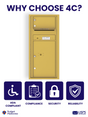 Florence 4C Horizontal Mailbox - 1 Door, 1 Parcel Locker - ADA Compliant Max Height USPS Access
