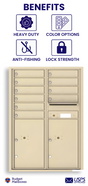 Florence 4C Horizontal Mailbox - 10 Doors, 2 Parcel Lockers - 12 Doors High USPS Access