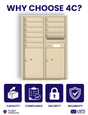 Florence 4C Horizontal Mailbox - 10 Doors, 2 Parcel Lockers - 12 Doors High USPS Access