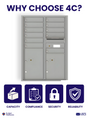 Florence 4C Horizontal Mailbox - 11 Doors, 2 Parcel Lockers - 12 Doors High USPS Access