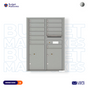 Florence 4C Horizontal Mailbox - 11 Doors, 2 Parcel Lockers - 12 Doors High USPS Access