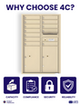 Florence 4C Horizontal Mailbox - 12 Doors, 2 Parcel Lockers - 13 Doors High USPS Access