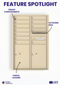Florence 4C Horizontal Mailbox - 12 Doors, 2 Parcel Lockers - 13 Doors High USPS Access