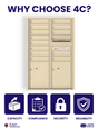 Florence 4C Horizontal Mailbox - 14 Doors, 2 Parcel Lockers - 13 Doors High USPS Access