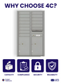 Florence 4C Horizontal Mailbox - 14 Doors, 2 Parcel Lockers - 14 Doors High USPS Access