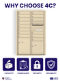 Florence 4C Horizontal Mailbox - 15 Doors, 2 Parcel Lockers - 13 Doors High USPS Access