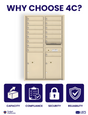 Florence 4C Horizontal Mailbox - 15 Doors, 2 Parcel Lockers - 14 Doors High USPS Access