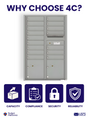 Florence 4C Horizontal Mailbox - 16 Doors, 2 Parcel Lockers - 13 Doors High USPS Access