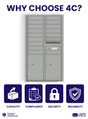 Florence 4C Horizontal Mailbox - 16 Doors, 2 Parcel Lockers - 15 Doors High USPS Access