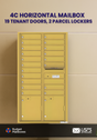 Florence 4C Horizontal Mailbox - 19 Doors, 2 Parcel Lockers - Max Height USPS Access