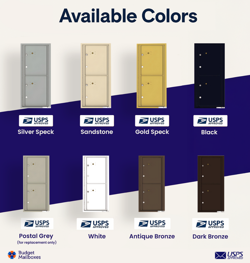 Florence 4C Horizontal Mailbox - 2 Parcel Lockers - ADA Compliant Max Height USPS Access