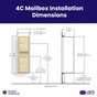 Florence 4C Horizontal Mailbox - 2 Parcel Lockers - 14 Doors High USPS Access