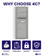 Florence 4C Horizontal Mailbox - 2 Doors, 1 Parcel Locker - 12 Doors High USPS Access