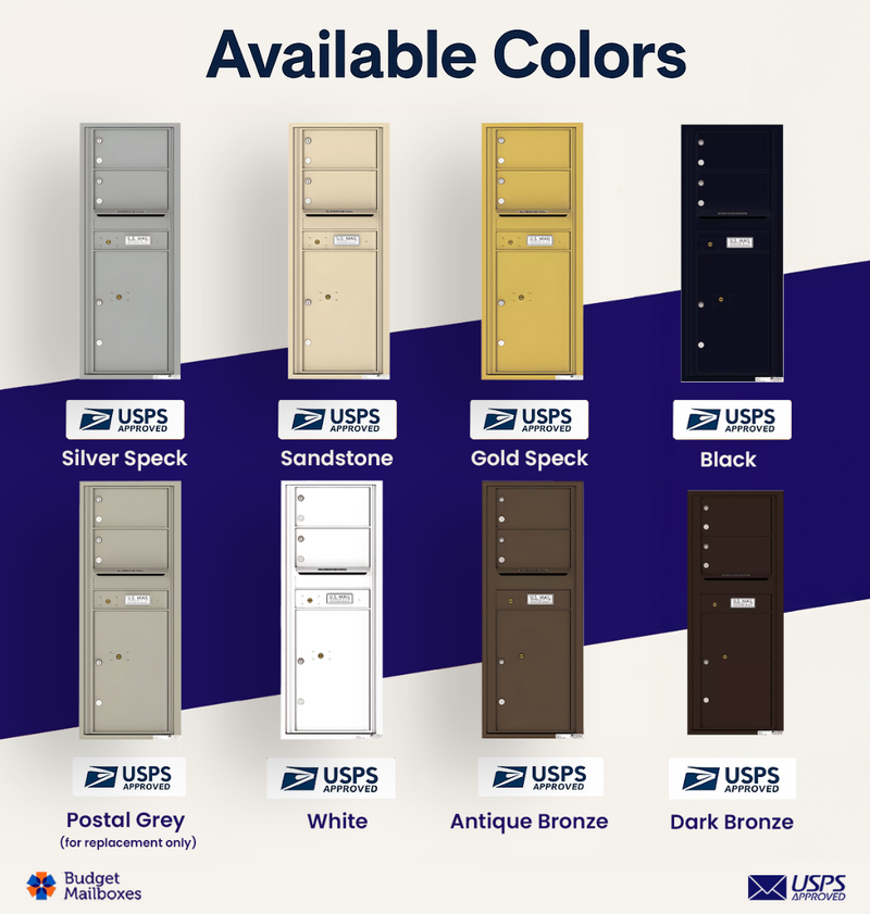 Florence 4C Horizontal Mailbox - 2 Doors, 1 Parcel Locker - 12 Doors High USPS Access