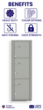 Florence 4C Horizontal Mailbox - 3 Parcel Lockers - 14 Doors High USPS Access