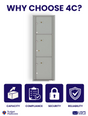 Florence 4C Horizontal Mailbox - 3 Parcel Lockers - 14 Doors High USPS Access