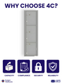 Florence 4C Horizontal Mailbox - 3 Parcel Lockers - Max Height USPS Access