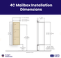 Florence 4C Horizontal Mailbox - 3 Parcel Lockers - 15 Doors High USPS Access