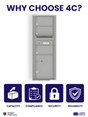 Florence 4C Horizontal Mailbox - 3 Doors, 1 Parcel Locker - 13 Doors High USPS Access