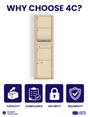 Florence 4C Horizontal Mailbox - 3 Doors, 1 Parcel Locker - Max Height USPS Access