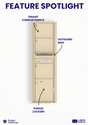 Florence 4C Horizontal Mailbox - 3 Doors, 1 Parcel Locker - Max Height USPS Access