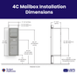 Florence 4C Horizontal Mailbox - 3 Doors, 1 Parcel Locker - 13 Doors High USPS Access
