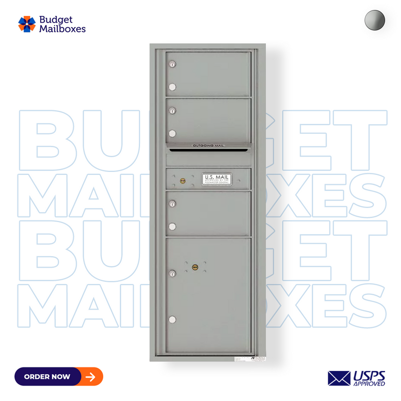 Florence 4C Horizontal Mailbox - 3 Doors, 1 Parcel Locker - 13 Doors High USPS Access