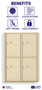 Florence 4C Horizontal Mailbox - 4 Parcel Lockers - 12 Doors High USPS Access