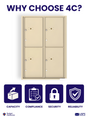 Florence 4C Horizontal Mailbox - 4 Parcel Lockers - 12 Doors High USPS Access