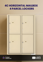 Florence 4C Horizontal Mailbox - 4 Parcel Lockers - 12 Doors High USPS Access