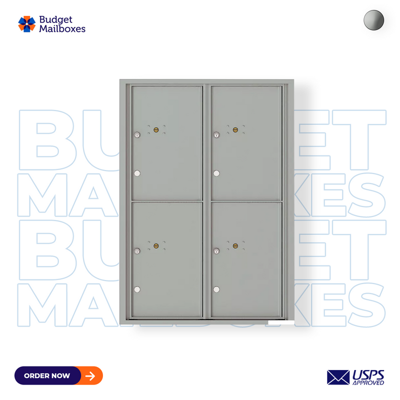 Florence 4C Horizontal Mailbox - 4 Parcel Lockers - 12 Doors High USPS Access