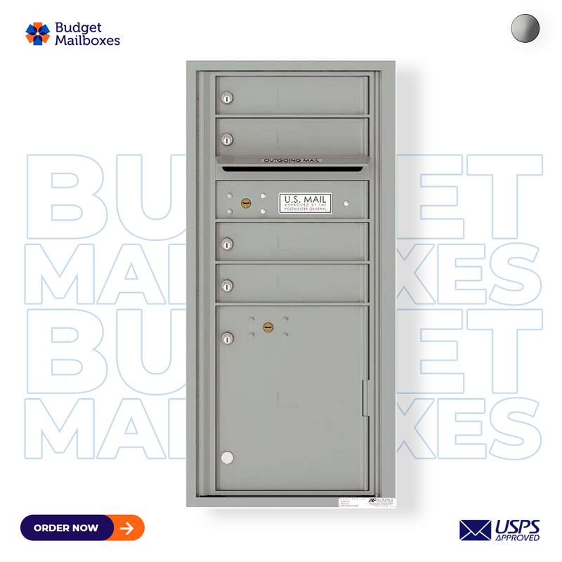 Florence 4C Horizontal Mailbox - 4 Doors, 1 Parcel Locker - ADA Compliant Max Height USPS Access