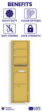 Florence 4C Horizontal Mailbox - 4 Doors, 1 Parcel Locker - Max Height USPS Access